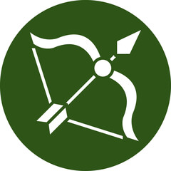 Crossbow Glyph Green Circle Icon
