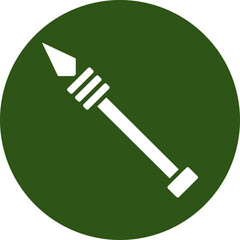 Lance Glyph Green Circle Icon