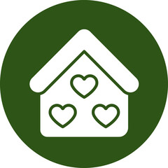 Home Sweet Home Glyph Green Circle Icon