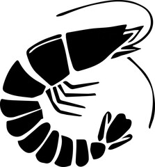 shrimp fish silhouette vector illustration