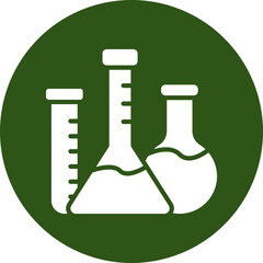 Beaker Glyph Green Circle Icon