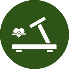 Treadmill Vector Glyph Green Circle Icon