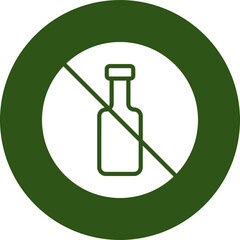 No Alcohol Vector Glyph Green Circle Icon