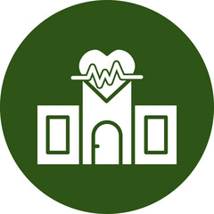 Cardiology Hospital Vector Glyph Green Circle Icon