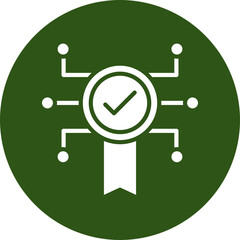 Recommendation Vector Glyph Green Circle Icon
