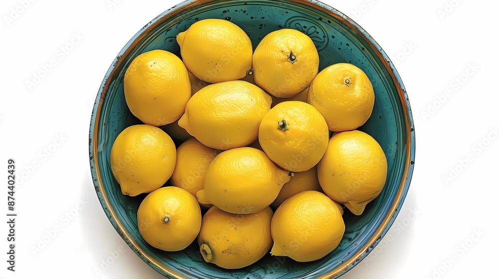 Sticker lemons in a bowl