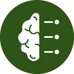 Machine Learning Vector Glyph Green Circle Icon