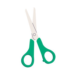 Children's school elements. Kid school item. Student supplies. Stationery scissors