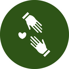 Obraz premium Help Vector Glyph Green Circle Icon