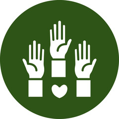 Fototapeta premium Volunteering Vector Glyph Green Circle Icon