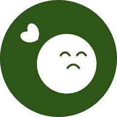 Contemplating Vector Glyph Green Circle Icon