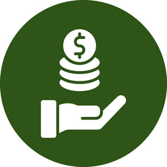 Charity Fund Vector Glyph Green Circle Icon