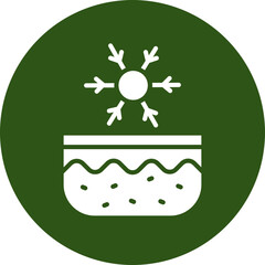 Cold Skin Vector Glyph Green Circle Icon