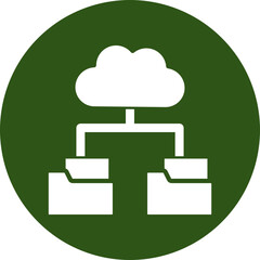 Database Vector Glyph Green Circle Icon