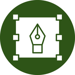 Art Design Vector Glyph Green Circle Icon