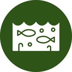 Underwater Vector Glyph Green Circle Icon