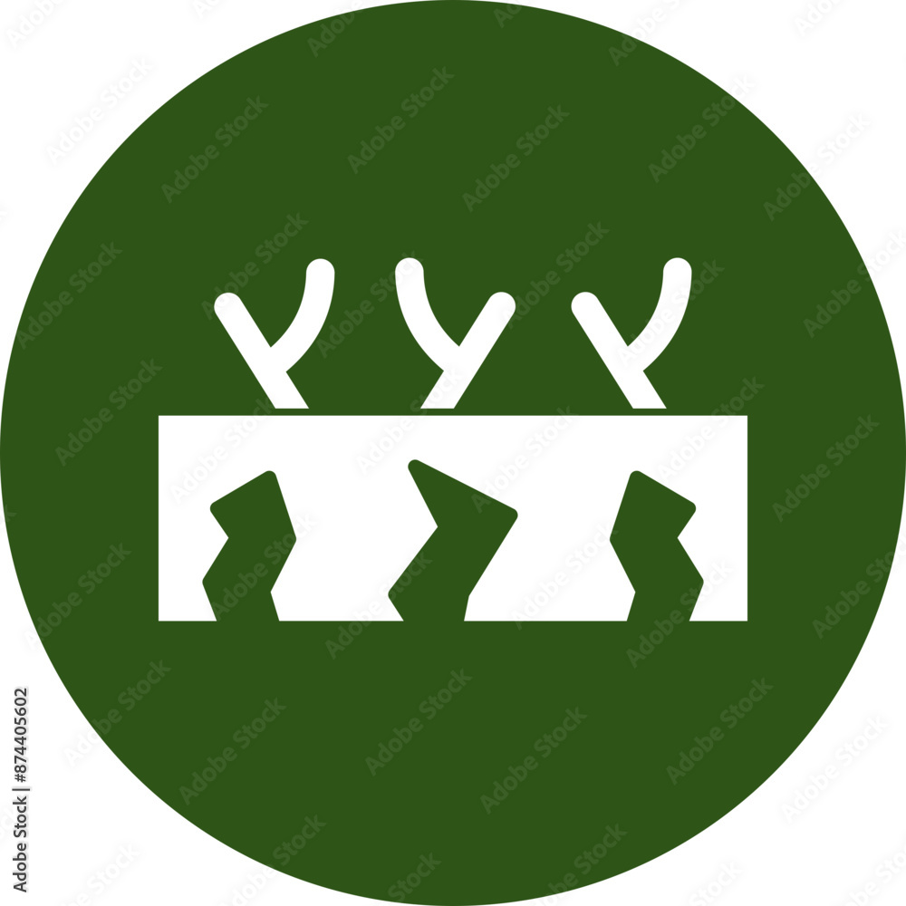 Sticker ground glyph green circle icon