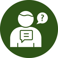 Help Glyph Green Circle Icon