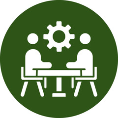 Management Glyph Green Circle Icon