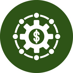 Networking Glyph Green Circle Icon