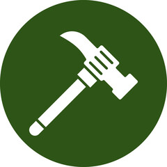 Hammer Glyph Green Circle Icon