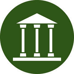Court House Glyph Green Circle Icon