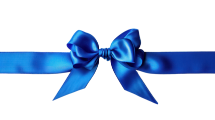 A Blue Satin Bow with Ribbon on Black Background
