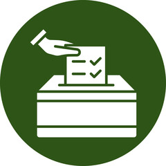 Vote Glyph Green Circle Icon