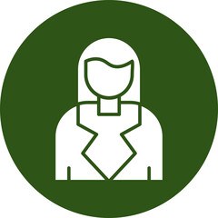 Female Glyph Green Circle Icon
