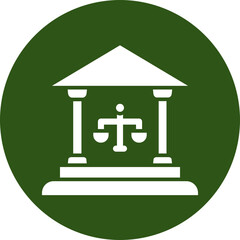 Court Glyph Green Circle Icon