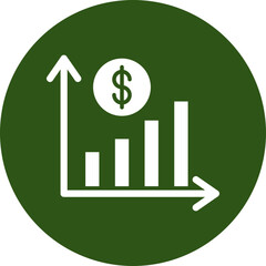 Economy Glyph Green Circle Icon