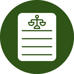 Legislation Glyph Green Circle Icon