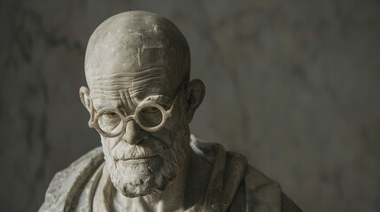 Minimalist Marble Statue Capturing the Essence of a Renowned French Mathematician