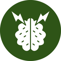 Mind Power Glyph Green Circle Icon