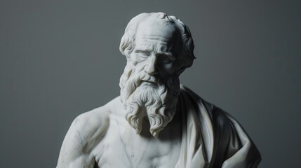 Timeless Sculpture of a Renowned Greek Mathematician and Inventor in Marble