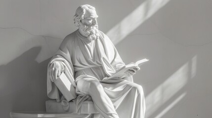Minimalist Marble Statue Celebrating a Renowned German Mathematician
