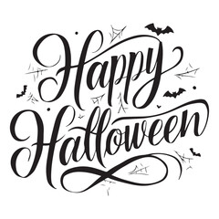 Happy Halloween Typography with white background