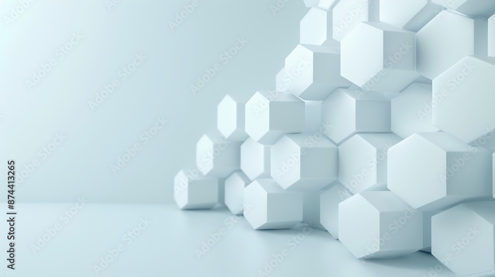 Canvas Prints a white wall with a row of white cubes on it