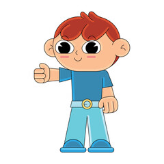 Happy boy cartoon kawaii Vector illustration