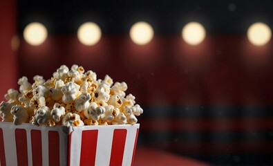 Popcorn for watching a movie, movie theater Background