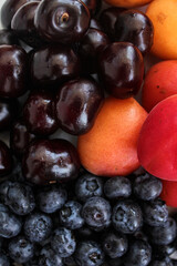 fresh aummer fruits and berries closeup