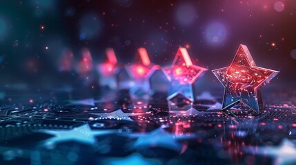 Shiny Stars on a Dark Background