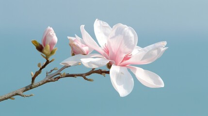 Blooming magnolia tree in spring