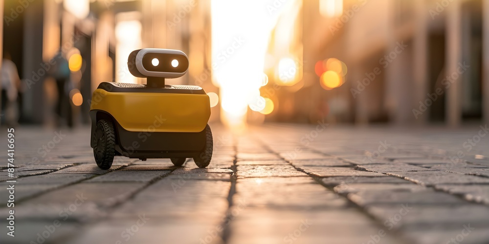 Poster enhancing last-mile logistics with an innovative mini delivery robot autonomous efficiency and conve