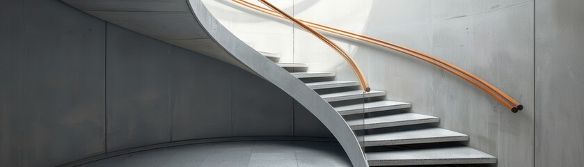 Staircase of facial expressions leading to an abstract destination