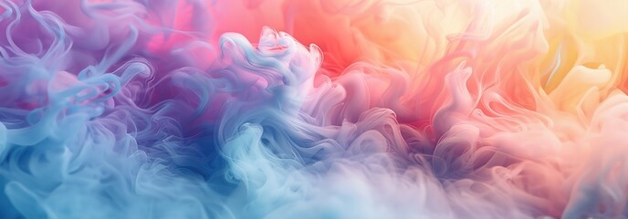 Fototapeta premium Ethereal Smoke Dreams - Abstract Fluidity in Vibrant Colors with Soft Gradients and High Detail
