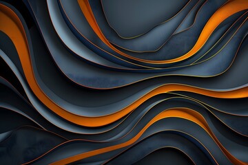 Obraz premium Abstract dark and orange flowing curves creating a dynamic and modern visual pattern.