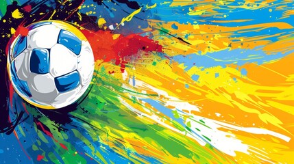 Vibrant Vector Banner Depicting the Excitement of Colorful European Soccer Competition 2024