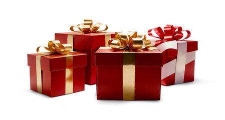 Obraz premium festive Christmas gifts, presents boxes in a row