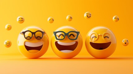 World emoji day 3d design vector, emoji celebration 3d banner background, world emoji day with a funny emoji, world smile day with colorful emojis, mental health assessment, world mental health day.